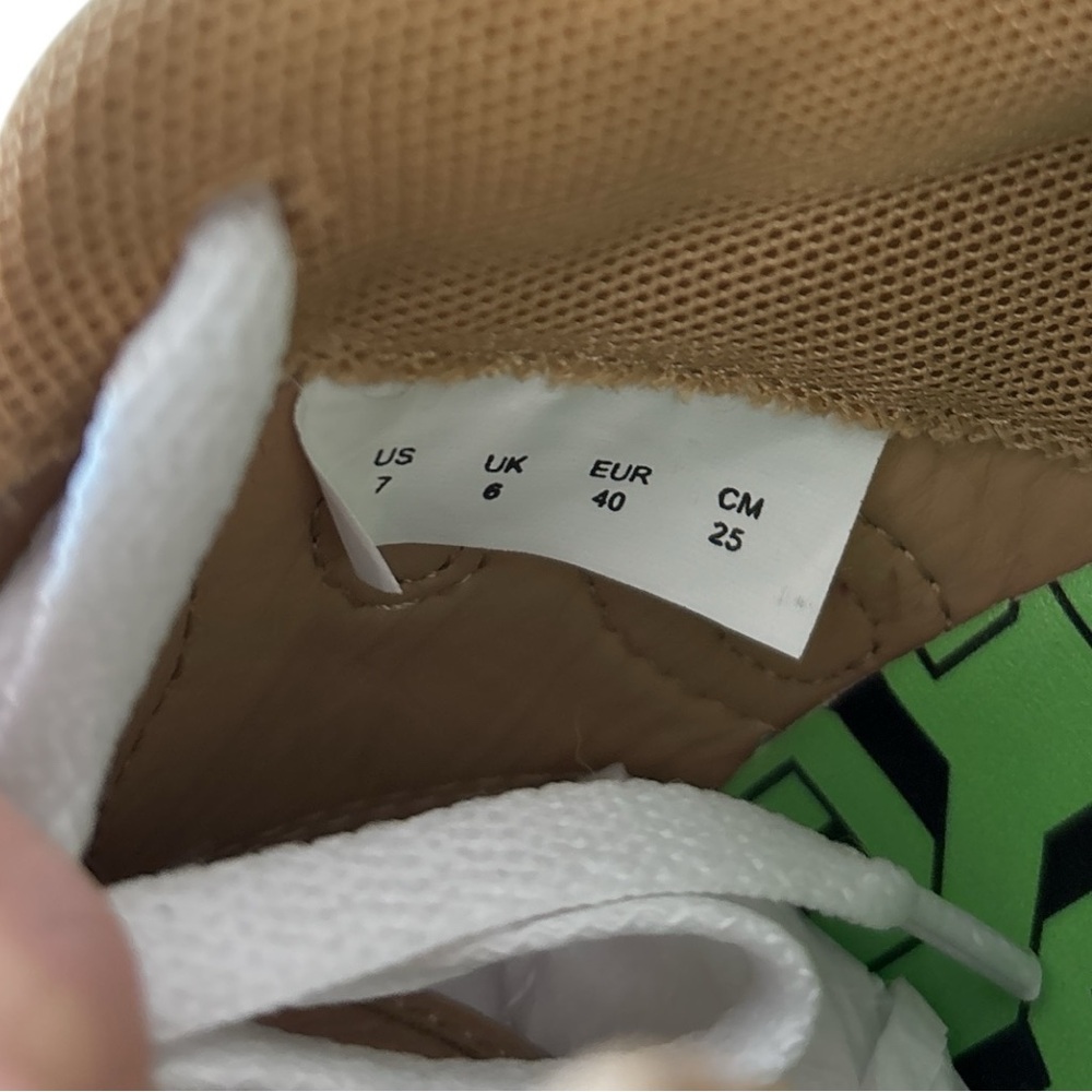 John Geiger Women’s Size 7 Tan & Pink Leather Sneakers – New No Box - Picture 7 of 8